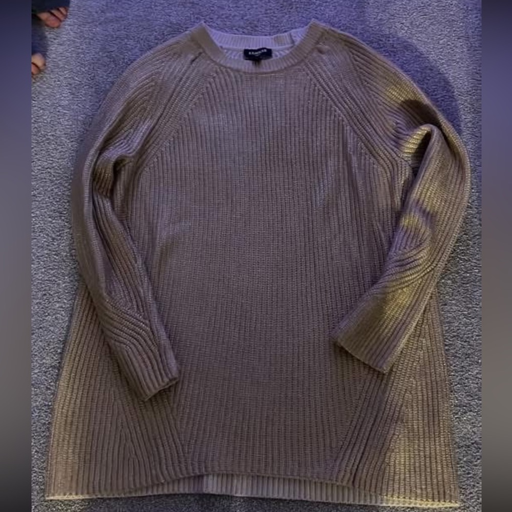 Express Taupe Crew Neck Sweater